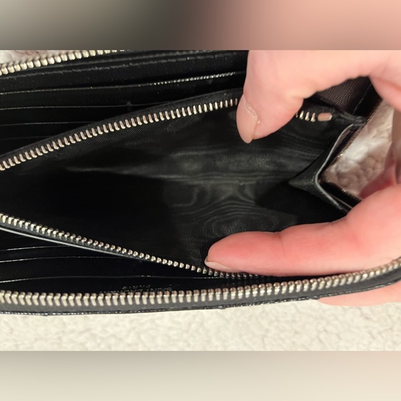 YSL Monogram Black Quilted Leather Zip-Around Wallet - Picture 8 of 14